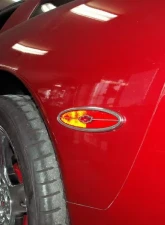 American Car Craft Side Marker Trim Satin Chevy Bowtie GML Rear Side 2pc Chevrolet Corvette 1997-2004                                     - ACC-032035 - Image 3